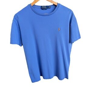 Ralph Lauren Polo Classic Short Sleeve Shirt Blue Women's Medium Preppy Pony